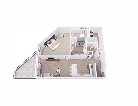 1 bed 1 bath 1R Floor Plan at Tesson Ridge, Saint Louis, MO